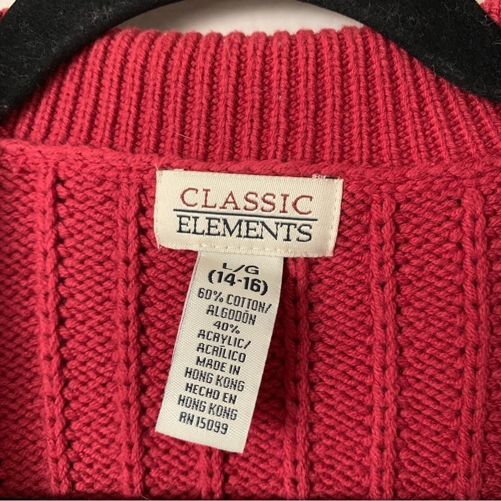 Vintage Classic Elements Cable Knit Button Cardig… - image 2